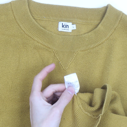 Kin by John Lewis Men's Yellow Wool Crew Neck Jumper Size L