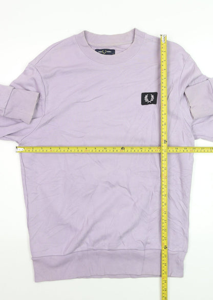 Fred Perry Men's Purple Cotton Crew Neck Sweatshirt M