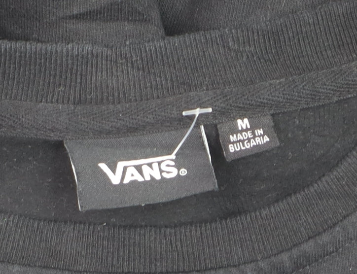 Vans Men's Black Medium Pullover Sweatshirt Crew Neck Graphic Print