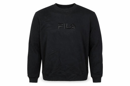 Fila Men’s Black Pullover Sweatshirt L Logo Crew Neck Sportswear