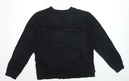 FILA Men’s Black Pullover Sweatshirt L Logo Crew Neck Sportswear