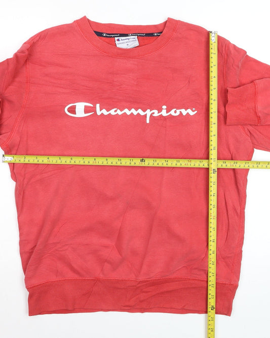 Champion Men's Red Logo Pullover Sweatshirt Size M