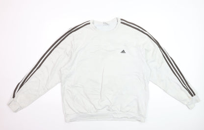 Adidas Men's White XL Crew Neck Pullover Sweatshirt