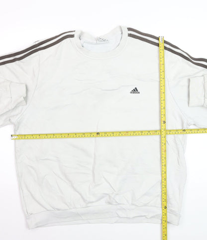 Adidas Men's White XL Crew Neck Pullover Sweatshirt