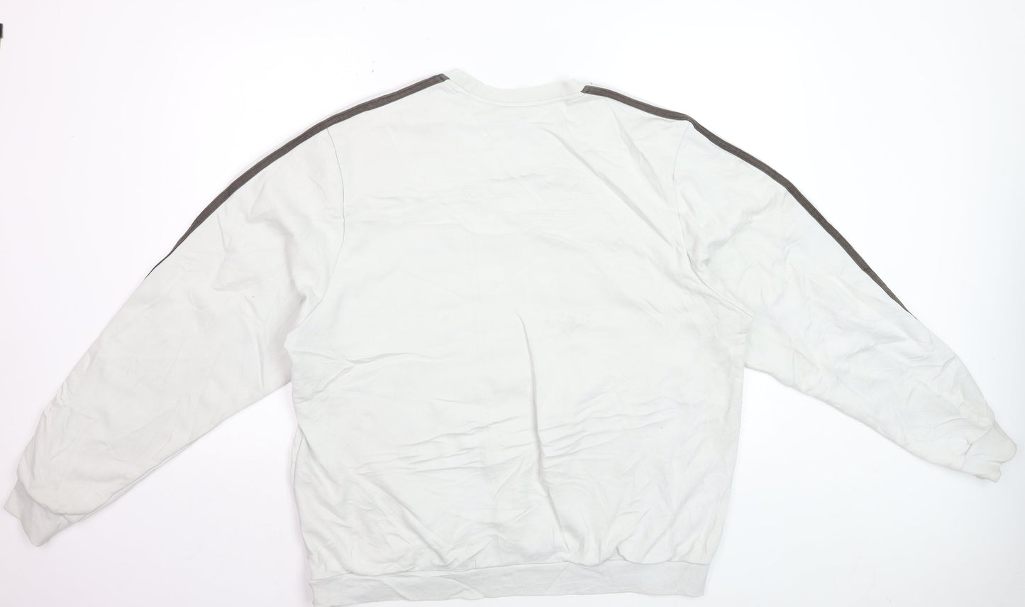 Adidas Men's White XL Crew Neck Pullover Sweatshirt