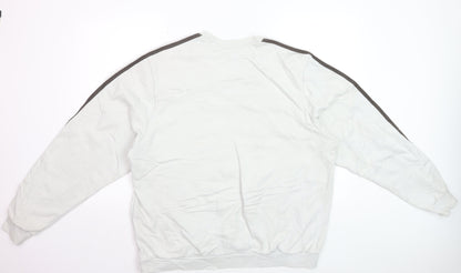 Adidas Men's White XL Crew Neck Pullover Sweatshirt