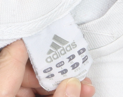 Adidas Men's White XL Crew Neck Pullover Sweatshirt