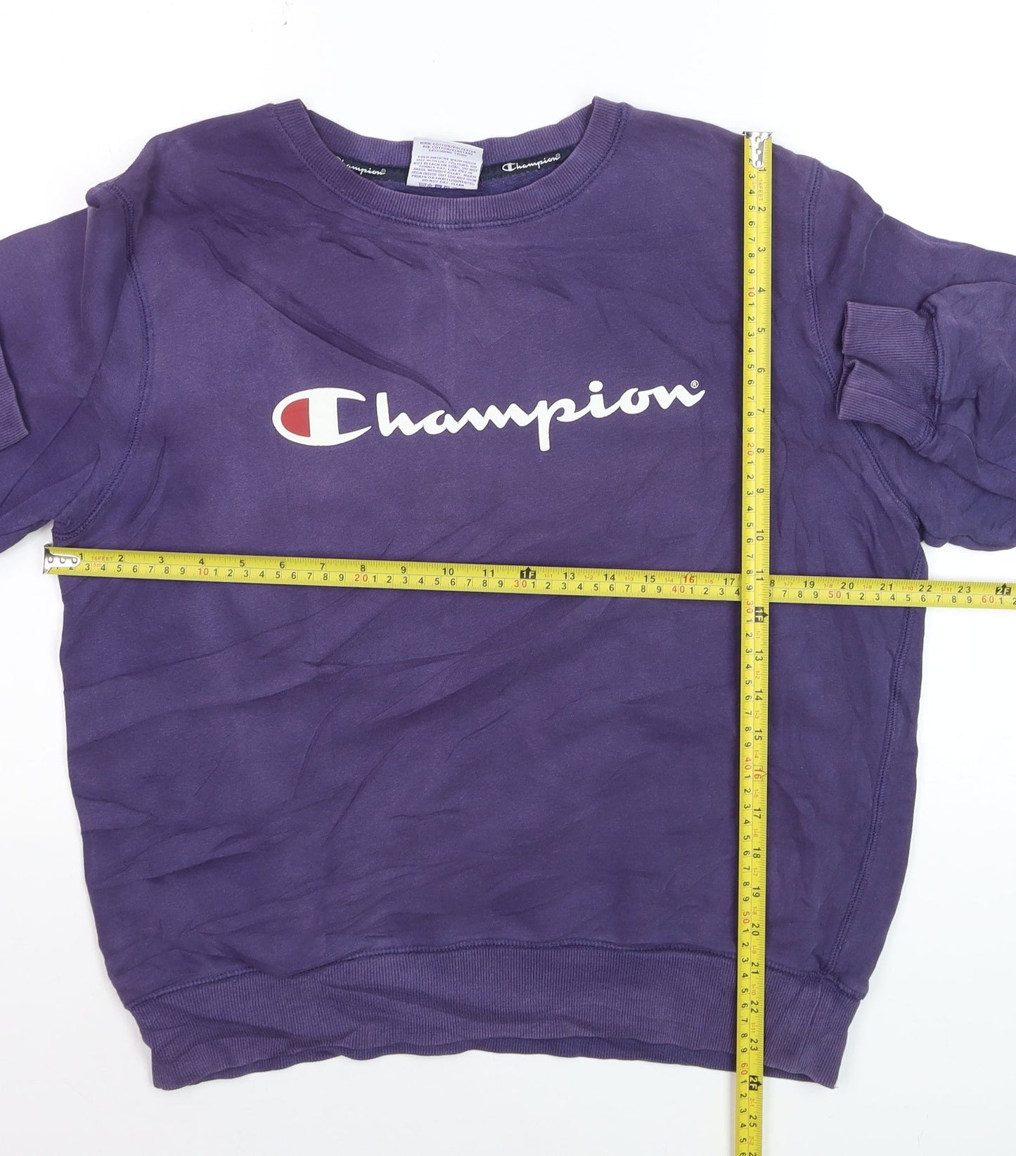 Champion Men's Purple Logo Pullover Sweatshirt M Regular Fit