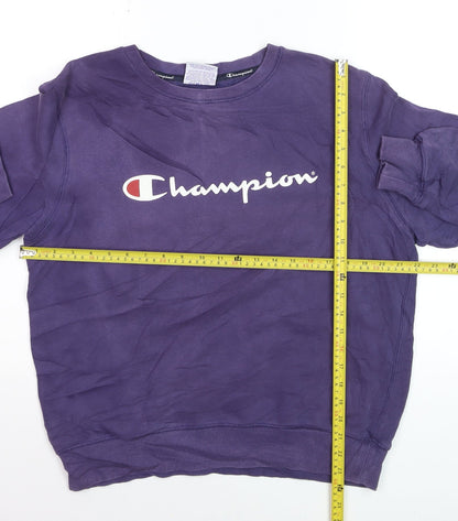 Champion Men's Purple Logo Pullover Sweatshirt M Regular Fit