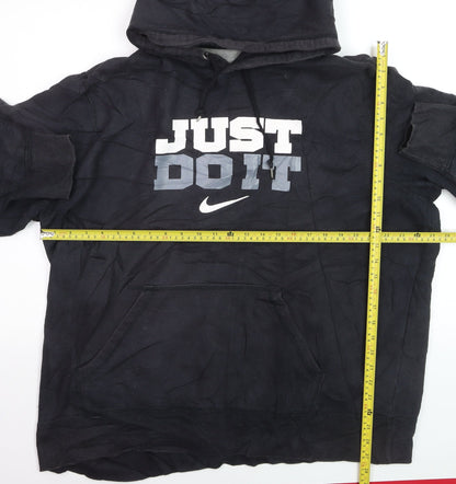 Nike Mens Black 2XL Pullover Hoodie Just Do It Sports Fleece