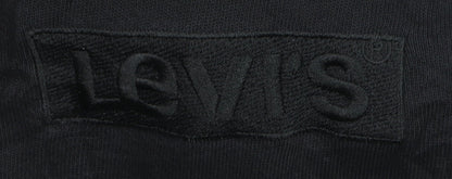 Levi's Men's Black Pullover Hoodie Size L Logo Embroidered Fleece