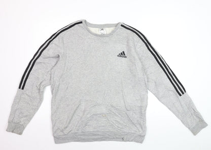 Adidas Men's Grey Crew Neck Sweatshirt 3XL Classic Logo Pullover