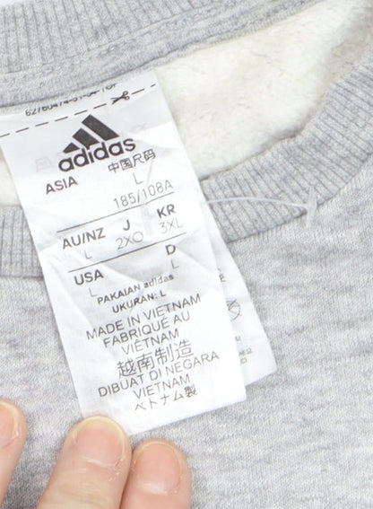 Adidas Men's Grey Crew Neck Sweatshirt 3XL Classic Logo Pullover