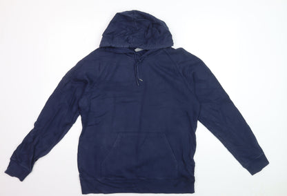 Carhartt Men’s Blue Pullover Hoodie L Cotton Logo Hooded Sweatshirt