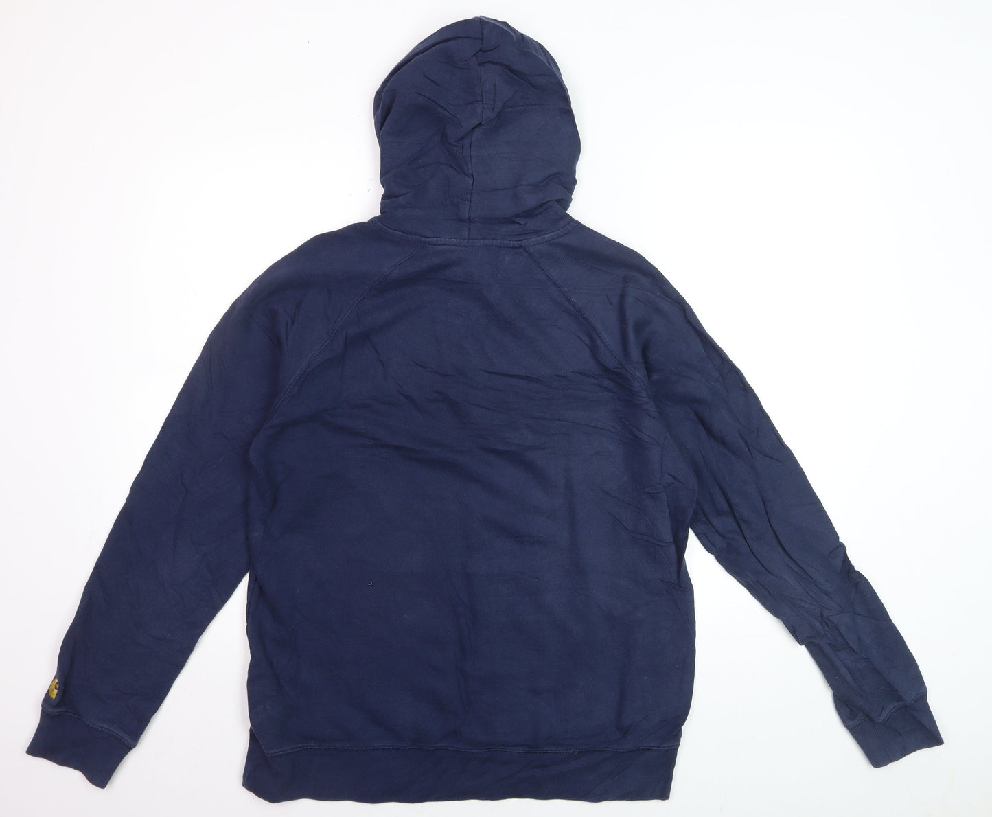 Carhartt Men’s Blue Pullover Hoodie L Cotton Logo Hooded Sweatshirt
