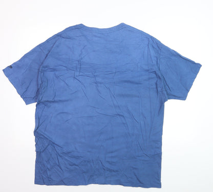 Champion Mens Blue XL Crew Neck Cotton Short Sleeve T-Shirt