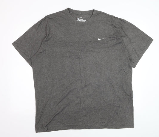 Nike Men's Grey Loose Fit Crew Neck T-Shirt XL Cotton Blend