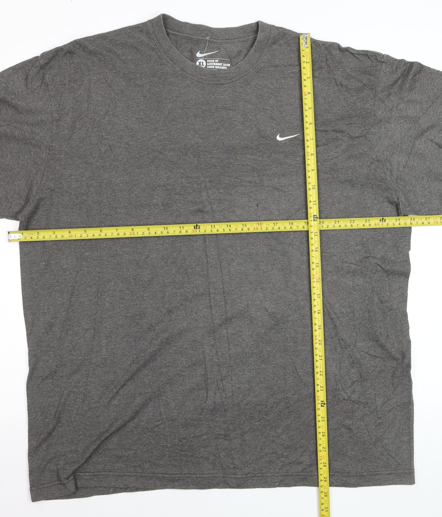 Nike Men's Grey Loose Fit Crew Neck T-Shirt XL Cotton Blend