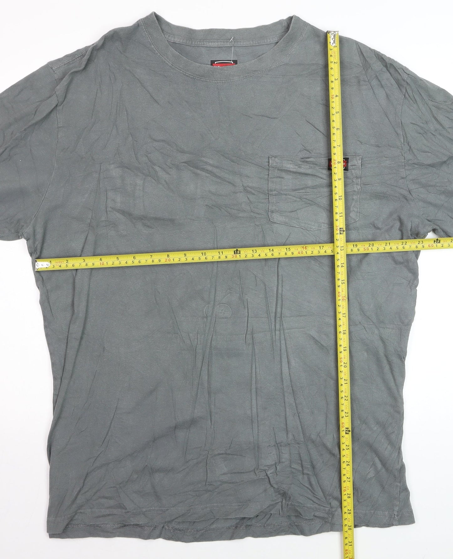 Wrangler Workwear Men's Grey XLT Crew Neck Cotton Pocket T-Shirt
