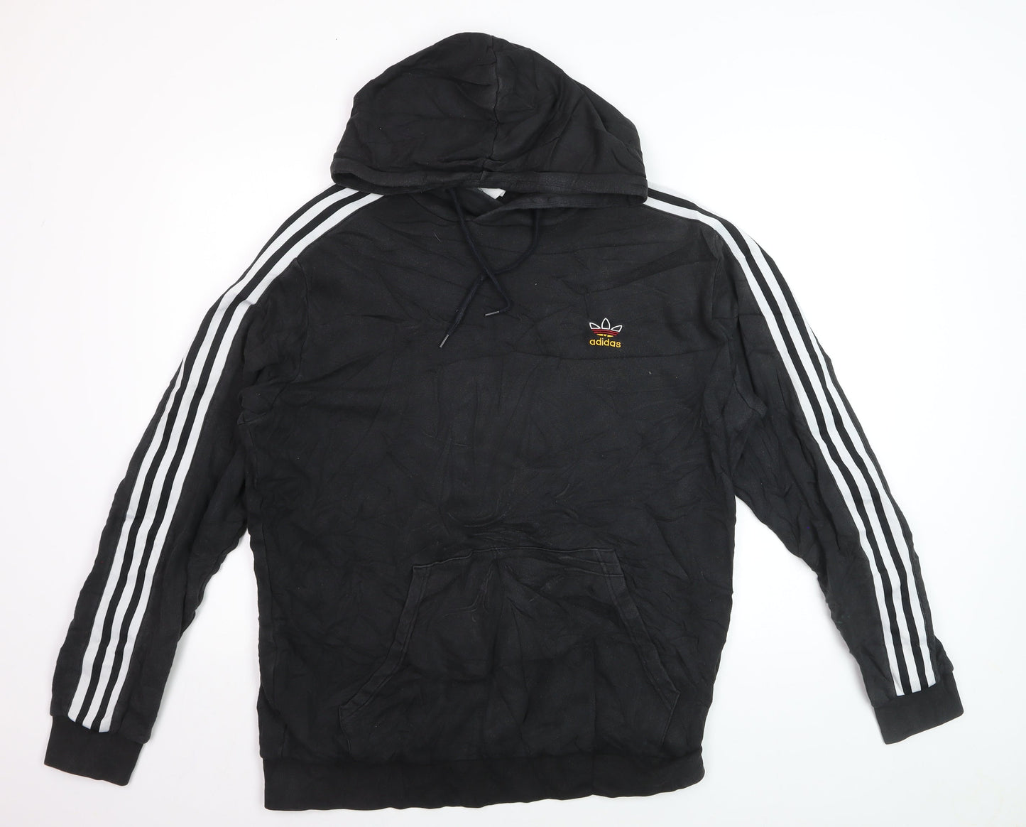 Adidas Men's Black Pullover Hoodie Size L Sports Fleece Sweatshirt