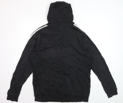 Adidas Men's Black Pullover Hoodie Size L Sports Fleece Sweatshirt