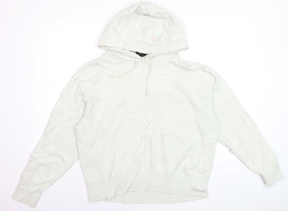 Nike Men's White Pullover Hoodie S Regular Fit Fleece Logo