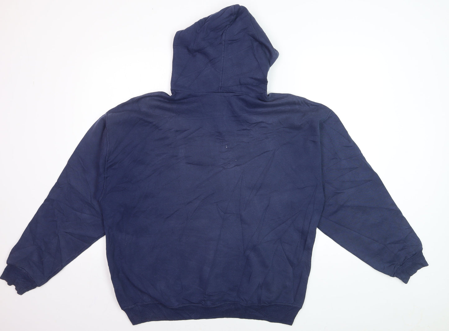 Champion Men's Blue Pullover Hoodie Size L Logo Fleece Sweatshirt