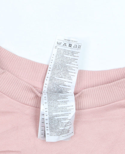 Adidas Women Pink Pullover Sweatshirt L Relaxed Fit Crew Neck