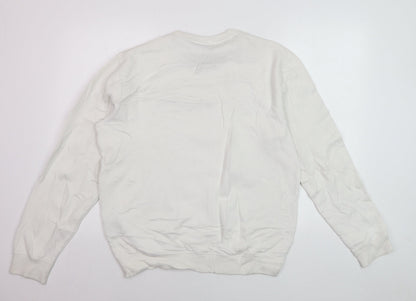 Champion Men's White Medium Crew Neck Pullover Sweatshirt