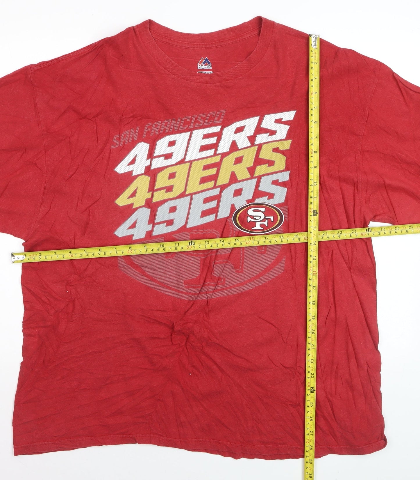 Majestic Men's Red San Francisco 49ers Graphic T-Shirt 2XL