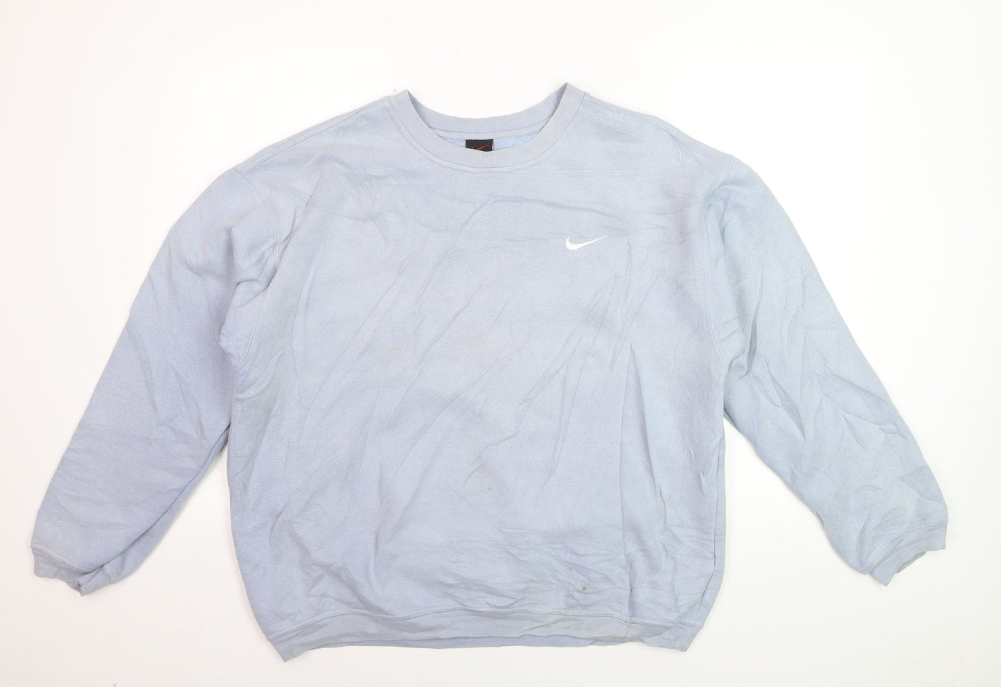 Nike Womens Blue Pullover Sweatshirt XL 80% Cotton Casual Classic