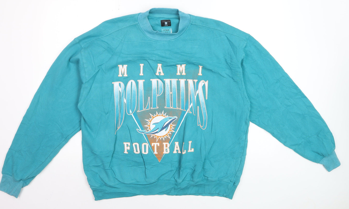 Cotton On NFL Team Apparel Men's Blue Miami Dolphins Sweatshirt M
