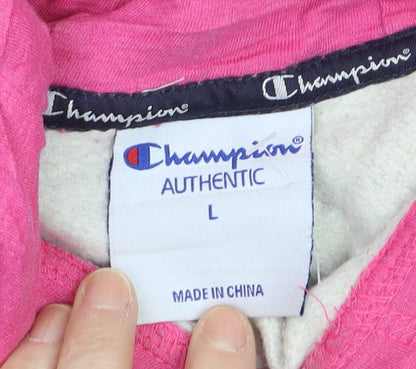 Champion Women’s Grey & Pink Pullover Hoodie Size L