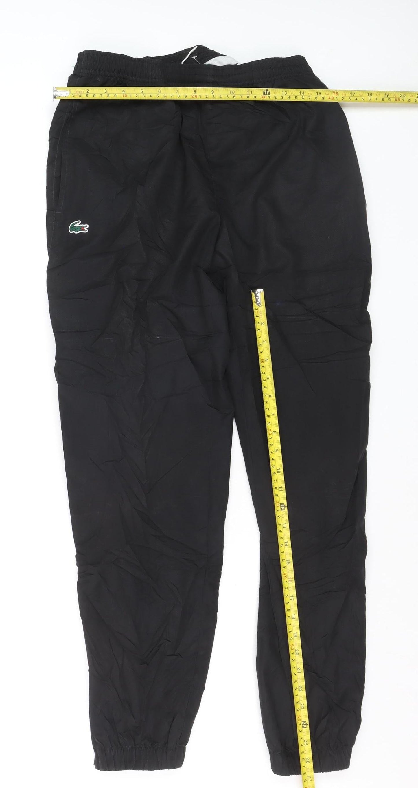 Lacoste Sport Men's Black Relaxed Fit Jogger Trousers Size M Polyester