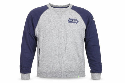 Nike Men Grey Pullover Sweatshirt L Seahawks NFL Logo Crew Neck