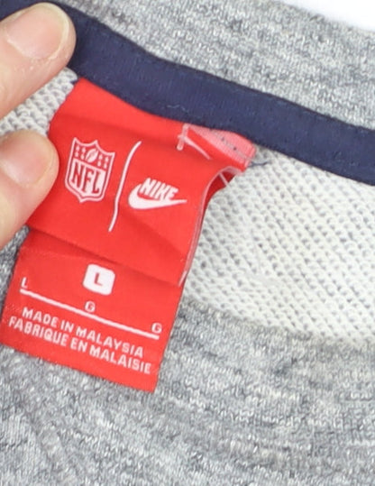 Nike Men Grey Pullover Sweatshirt L Seahawks NFL Logo Crew Neck