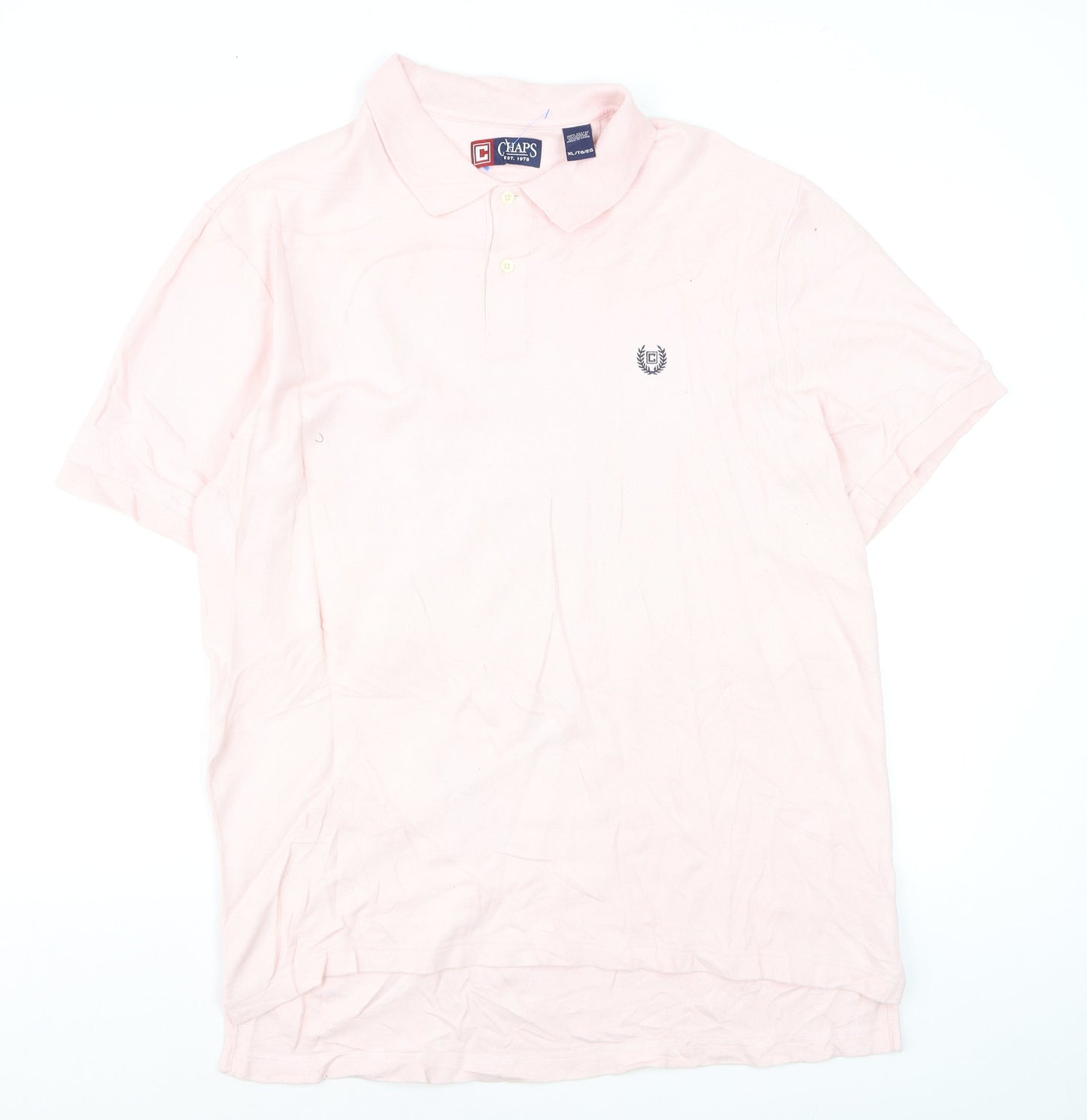 Chaps Men's Pink Cotton Polo Shirt XL Regular Fit Short Sleeve