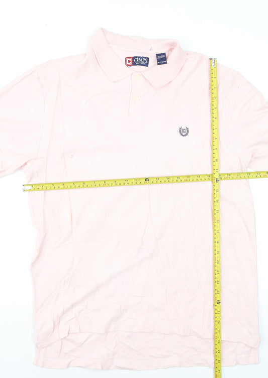 Chaps Men's Pink Cotton Polo Shirt XL Regular Fit Short Sleeve