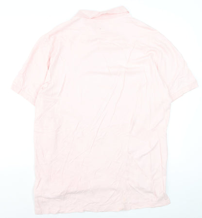 Chaps Men's Pink Cotton Polo Shirt XL Regular Fit Short Sleeve