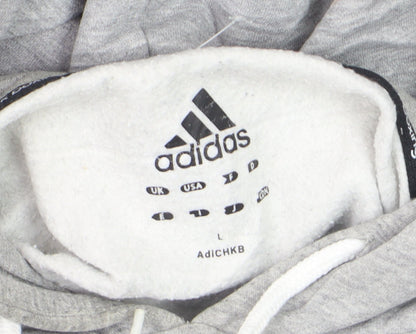 Adidas Men's Grey Pullover Hoodie L Kickboxing Graphic Sports Fleece