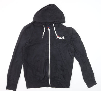 FILA Men’s Black Full Zip Hoodie Size M Sports Casual Sweatshirt