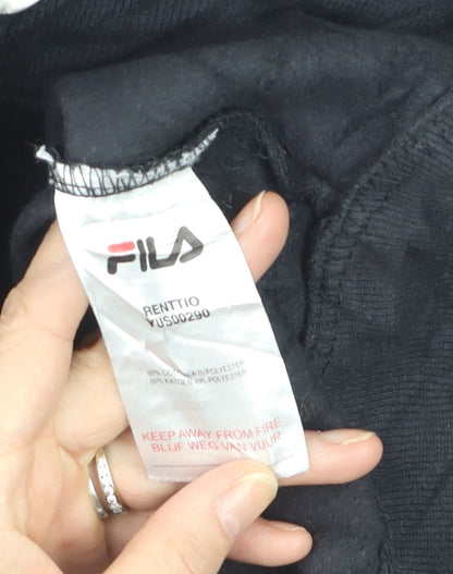 FILA Men’s Black Full Zip Hoodie Size M Sports Casual Sweatshirt