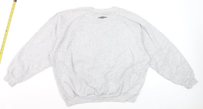 Umbro Men's Grey XL Pullover Sweatshirt Retro Logo Crew Neck