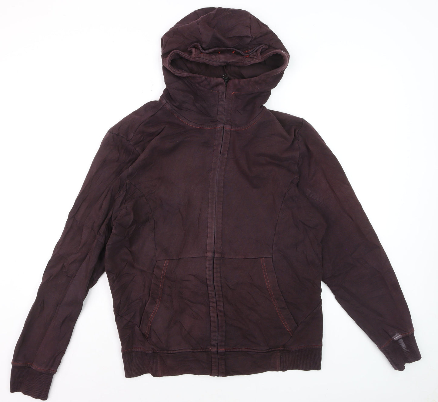 C.P. Company Men's Brown Full Zip Hoodie XL Cotton Knit