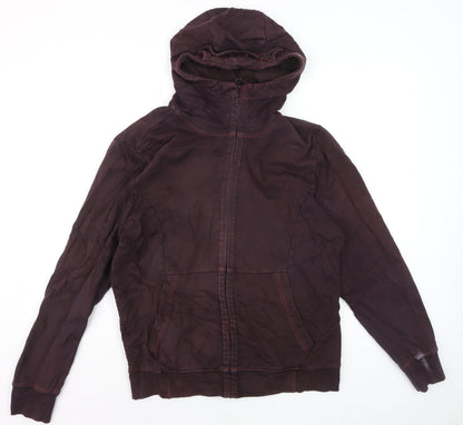 C.P. Company Men's Brown Full Zip Hoodie XL Cotton Knit