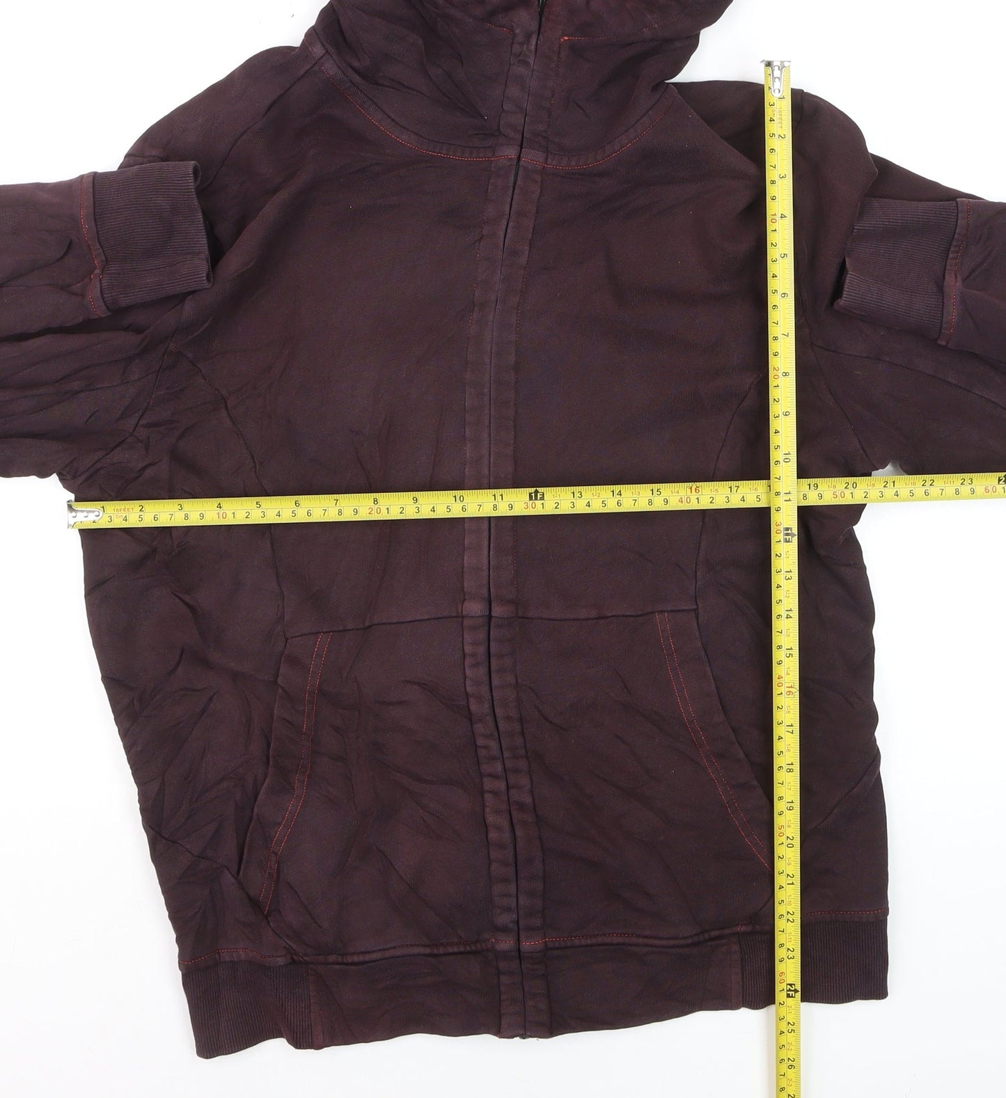 C.P. Company Men's Brown Full Zip Hoodie XL Cotton Knit