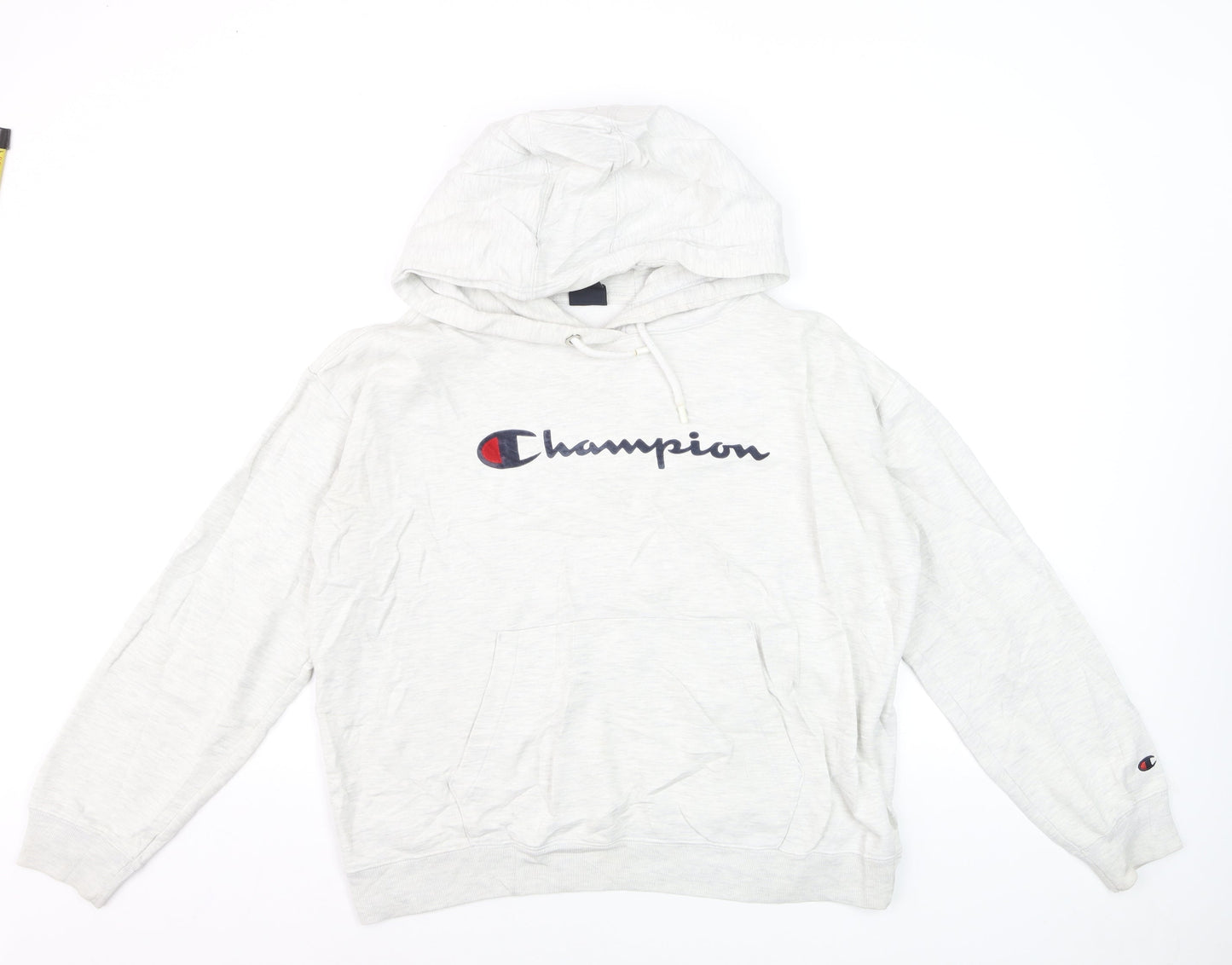 Champion Mens Grey Pullover Hoodie Medium Logo Sportswear