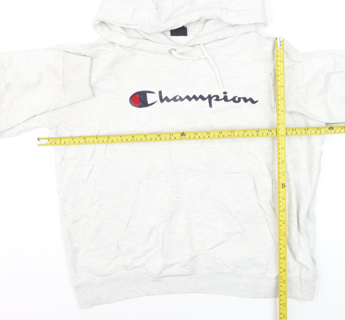 Champion Mens Grey Pullover Hoodie Medium Logo Sportswear