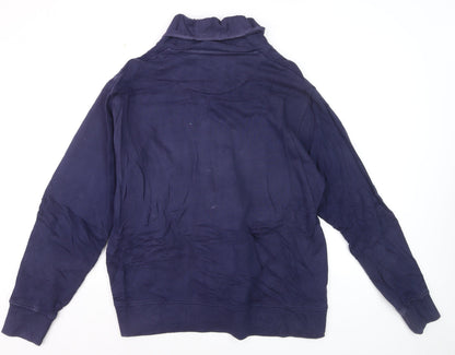 Fred Perry Men's Blue XL Button Cardigan Jumper High Neck Cotton