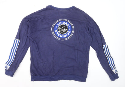 Adidas Originals Blue Men's XL Pullover Sweatshirt Crew Neck Long Sleeve